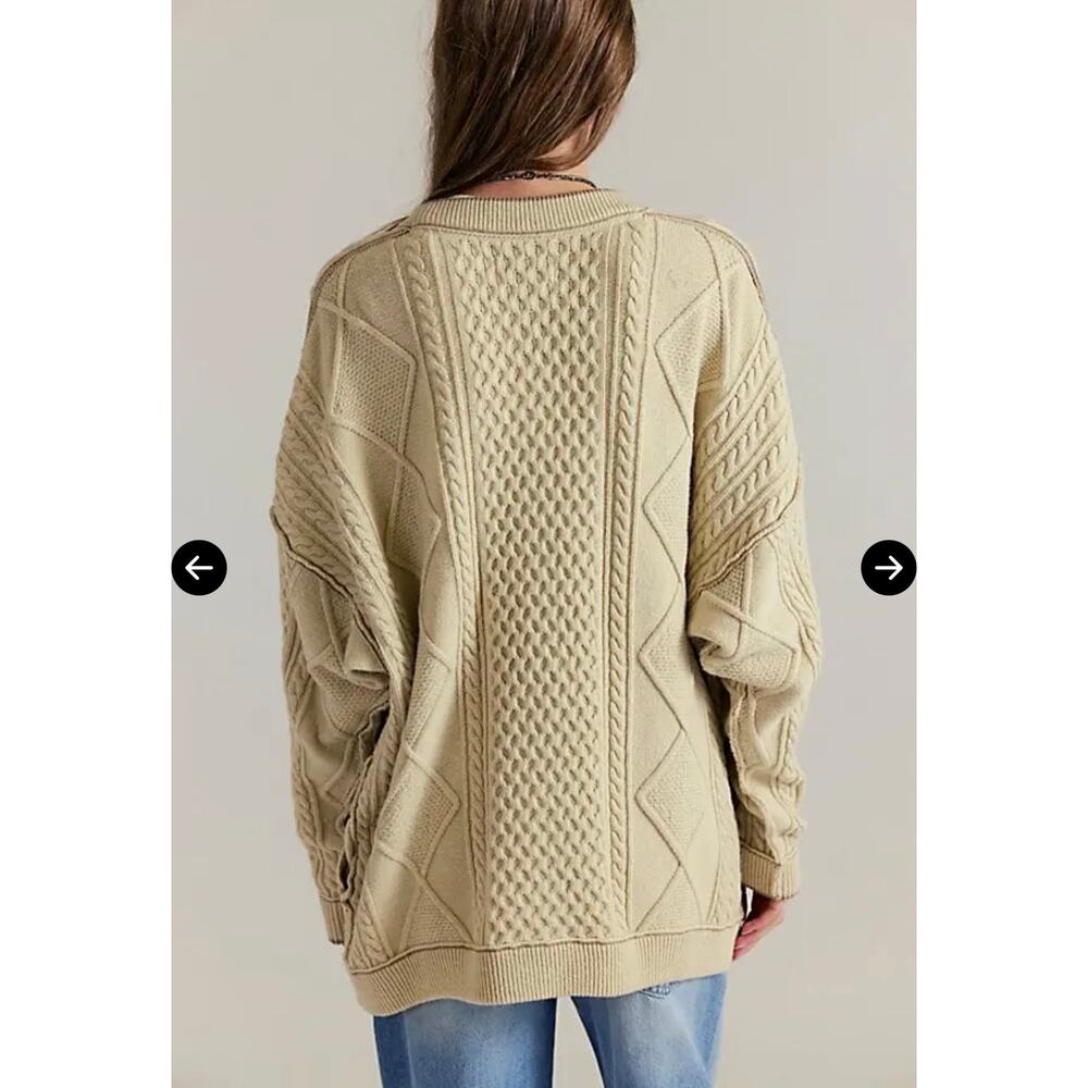 Free People Tennessee Cable Knit Cardigan, NWT, Size L - Picture 4 of 6